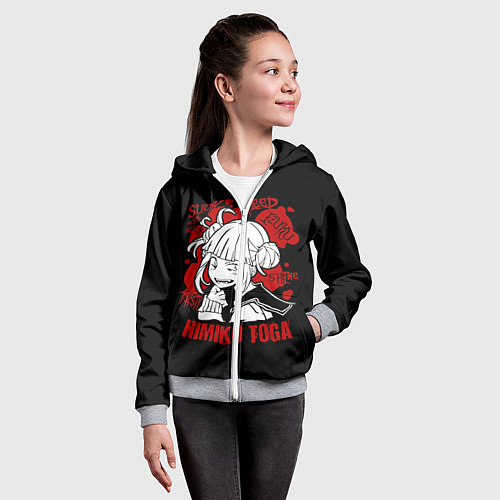 Детская толстовка на молнии My Hero Academia Himiko Toga / 3D-Меланж – фото 4