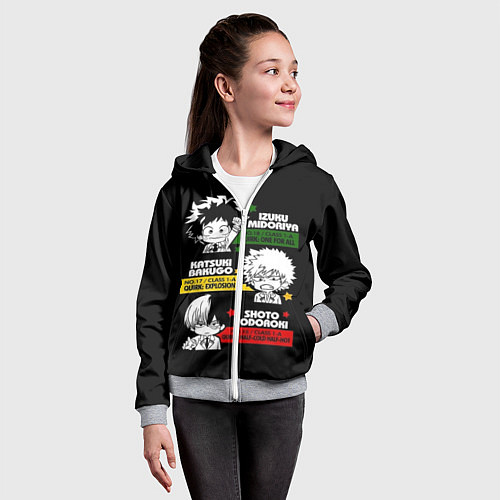 Детская толстовка на молнии Boku no Hero Academia / 3D-Меланж – фото 4