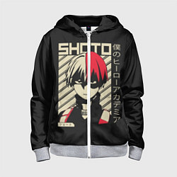 Детская толстовка на молнии My Hero Academia красные волосы