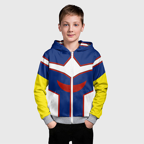 Детская толстовка на молнии ALL MIGHT MY HERO ACADEMIA MHA МОЯ ГЕРОЙСКАЯ АКАДЕ / 3D-Меланж – фото 3