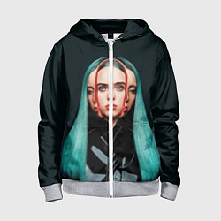 Толстовка на молнии детская BILLIE EILISH, цвет: 3D-меланж