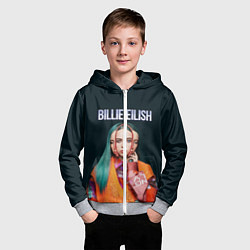 Толстовка на молнии детская BILLIE EILISH, цвет: 3D-меланж — фото 2