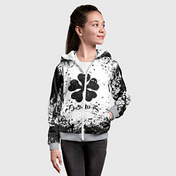 Толстовка на молнии детская ЧЁРНЫЙ КЛЕВЕР, цвет: 3D-меланж — фото 2