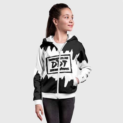 Детская толстовка на молнии ДДТ / 3D-Белый – фото 4