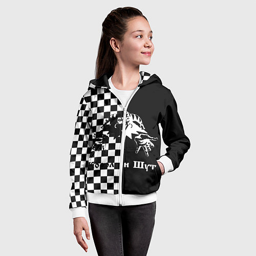 Детская толстовка на молнии Король и Шут / 3D-Белый – фото 4