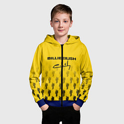 Толстовка на молнии детская Billie Eilish: Yellow Autograph, цвет: 3D-синий — фото 2