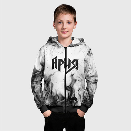 Детская толстовка на молнии АРИЯ / 3D-Черный – фото 3
