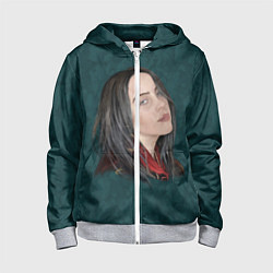 Толстовка на молнии детская Billie Eilish, цвет: 3D-меланж