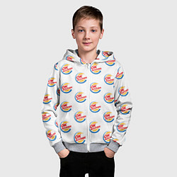 Толстовка на молнии детская OK boomer logo, цвет: 3D-меланж — фото 2