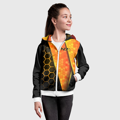 Детская толстовка на молнии Mass Effect N7 / 3D-Белый – фото 4