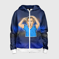 Толстовка на молнии детская Дзюба FCZP Edition, цвет: 3D-белый