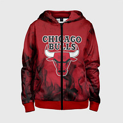 Толстовка на молнии детская CHICAGO BULLS, цвет: 3D-красный