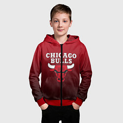 Толстовка на молнии детская CHICAGO BULLS, цвет: 3D-красный — фото 2