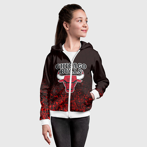 Детская толстовка на молнии CHICAGO BULLS / 3D-Белый – фото 4