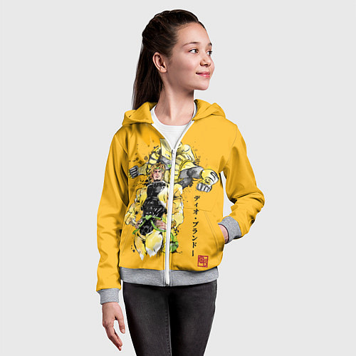 Детская толстовка на молнии JoJo Bizarre Adventure / 3D-Меланж – фото 4