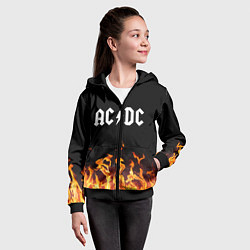 Толстовка на молнии детская AC DC, цвет: 3D-черный — фото 2