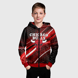 Толстовка на молнии детская CHICAGO BULLS, цвет: 3D-красный — фото 2