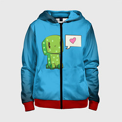 Толстовка на молнии детская MINECRAFT, цвет: 3D-красный