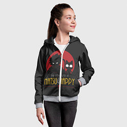 Толстовка на молнии детская Хвост Феи Natsu i Happy, цвет: 3D-меланж — фото 2