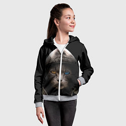 Толстовка на молнии детская Уличный кот, цвет: 3D-меланж — фото 2