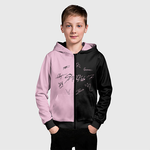 Детская толстовка на молнии STRAY KIDS / 3D-Черный – фото 3