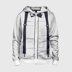 Толстовка на молнии детская Подтяжки, цвет: 3D-белый