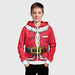 Толстовка на молнии детская Санта, цвет: 3D-белый — фото 2