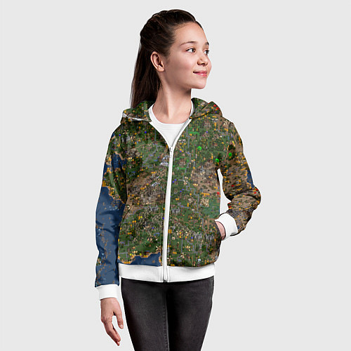 Детская толстовка на молнии Карта в Heroes 3 / 3D-Белый – фото 4