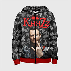 Толстовка на молнии детская Князь, цвет: 3D-красный