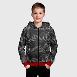 Толстовка на молнии детская Кони, цвет: 3D-красный — фото 2