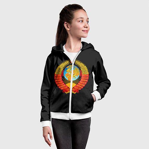 Детская толстовка на молнии СССР / 3D-Белый – фото 4