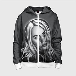 Толстовка на молнии детская BILLIE EILISH, цвет: 3D-белый