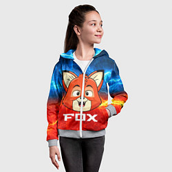 Толстовка на молнии детская Лисенок, цвет: 3D-меланж — фото 2