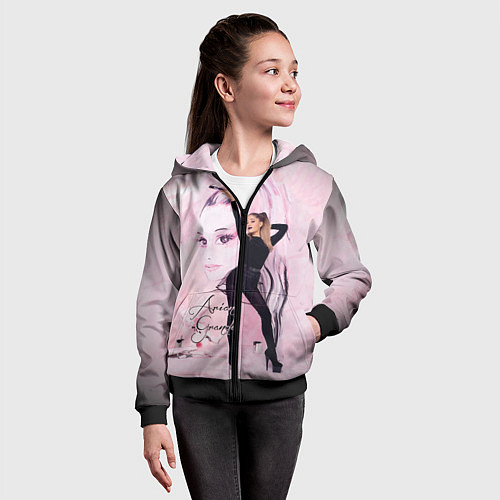 Детская толстовка на молнии Ariana Grande / 3D-Черный – фото 4