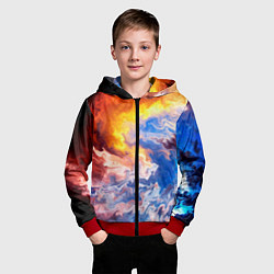 Толстовка на молнии детская Краски, цвет: 3D-красный — фото 2