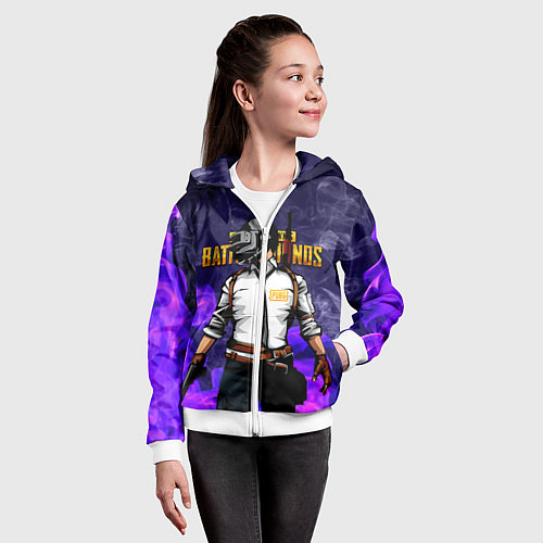 Детская толстовка на молнии PUBG / 3D-Белый – фото 4