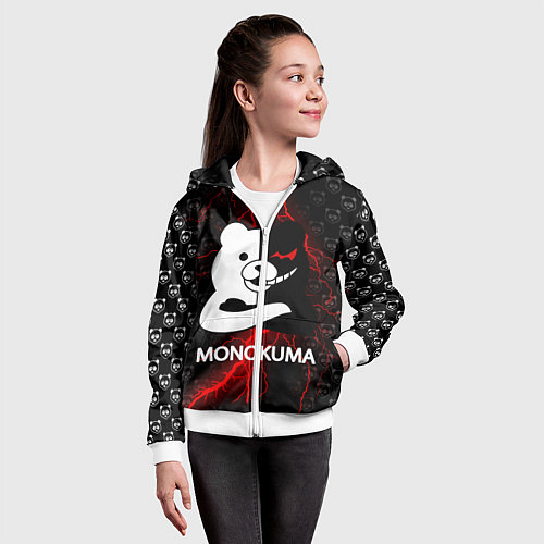 Детская толстовка на молнии MONOKUMA / 3D-Белый – фото 4