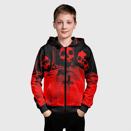 Детская толстовка на молнии Анархия / 3D-Черный – фото 3
