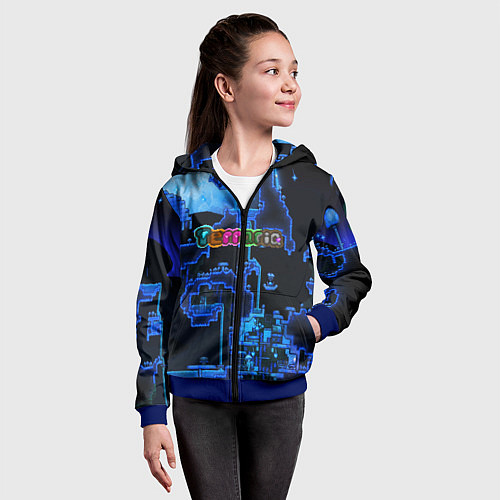 Детская толстовка на молнии Terraria / 3D-Синий – фото 4