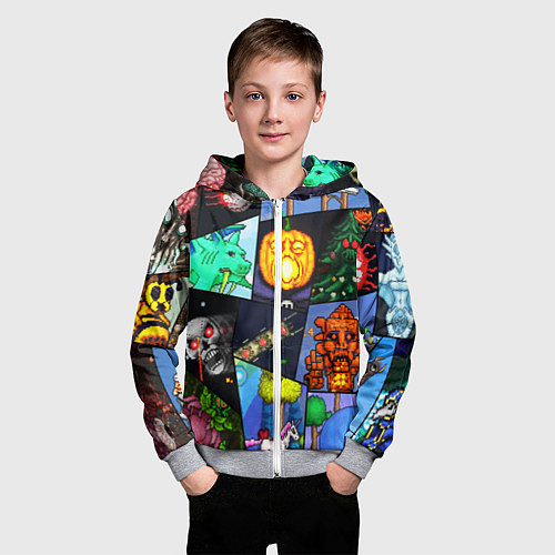 Детская толстовка на молнии Terraria allpic / 3D-Меланж – фото 3