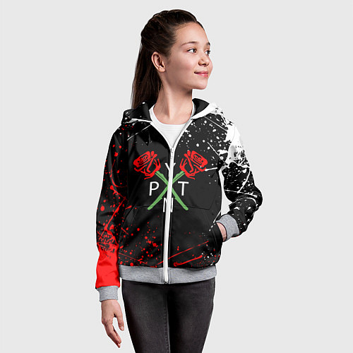 Детская толстовка на молнии Payton Moormeier / 3D-Меланж – фото 4