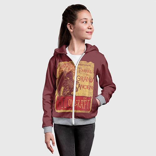 Детская толстовка на молнии Cthulhu / 3D-Меланж – фото 4