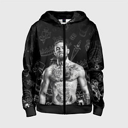 Толстовка на молнии детская CONOR McGREGOR, цвет: 3D-черный