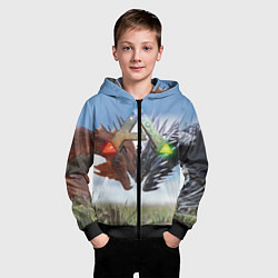 Толстовка на молнии детская Ark Survival Evolved, цвет: 3D-черный — фото 2