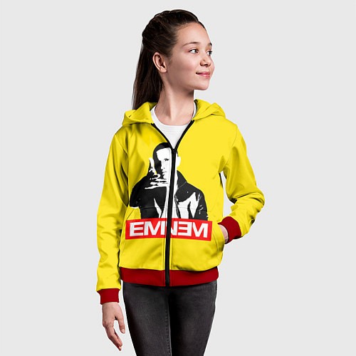 Детская толстовка на молнии Eminem / 3D-Красный – фото 4