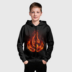 Толстовка на молнии детская Fire, цвет: 3D-черный — фото 2