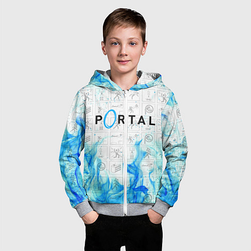 Детская толстовка на молнии PORTAL / 3D-Меланж – фото 3