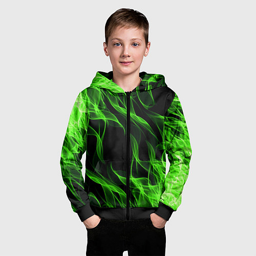 Детская толстовка на молнии TOXIC FLAME / 3D-Черный – фото 3