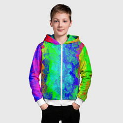 Толстовка на молнии детская Красочная текстура, цвет: 3D-белый — фото 2