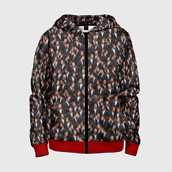 Толстовка на молнии детская Растерянный Траволта, цвет: 3D-красный